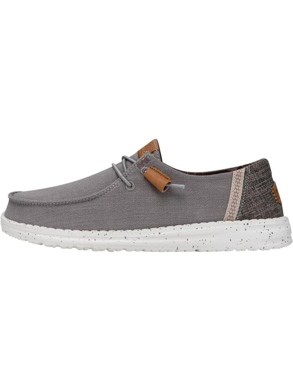 Women's Grey Washed Canvas Lace Up Loafers Light-Weight Comfortable Shoes